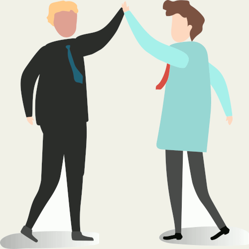 picture of two animated people giving each other a high-five